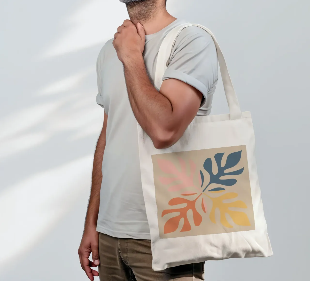 Forme botaniche astratte borsa in juta da Flock Reverie