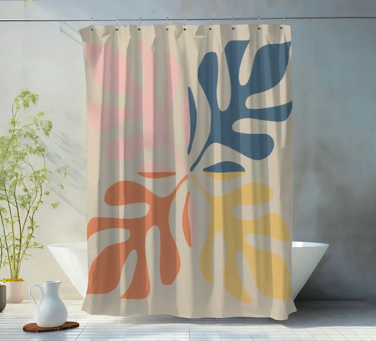 Forme botaniche astratte tenda da doccia da Flock Reverie