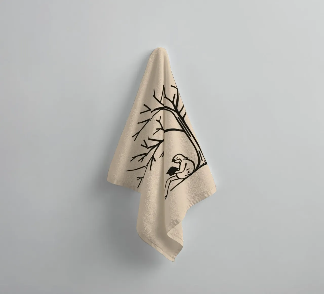 Person reading a book under a bare tree on a warm afternoon towel by DesignDoodle