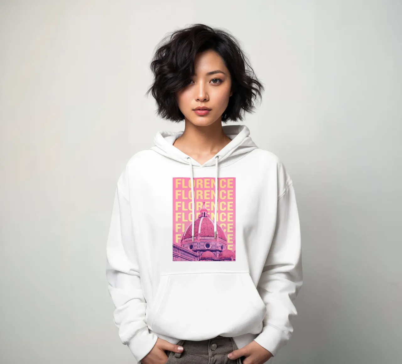 Cattedrale di Firenze Rosa Pop Art felpa con cappuccio da 🥝 KIWI STORE