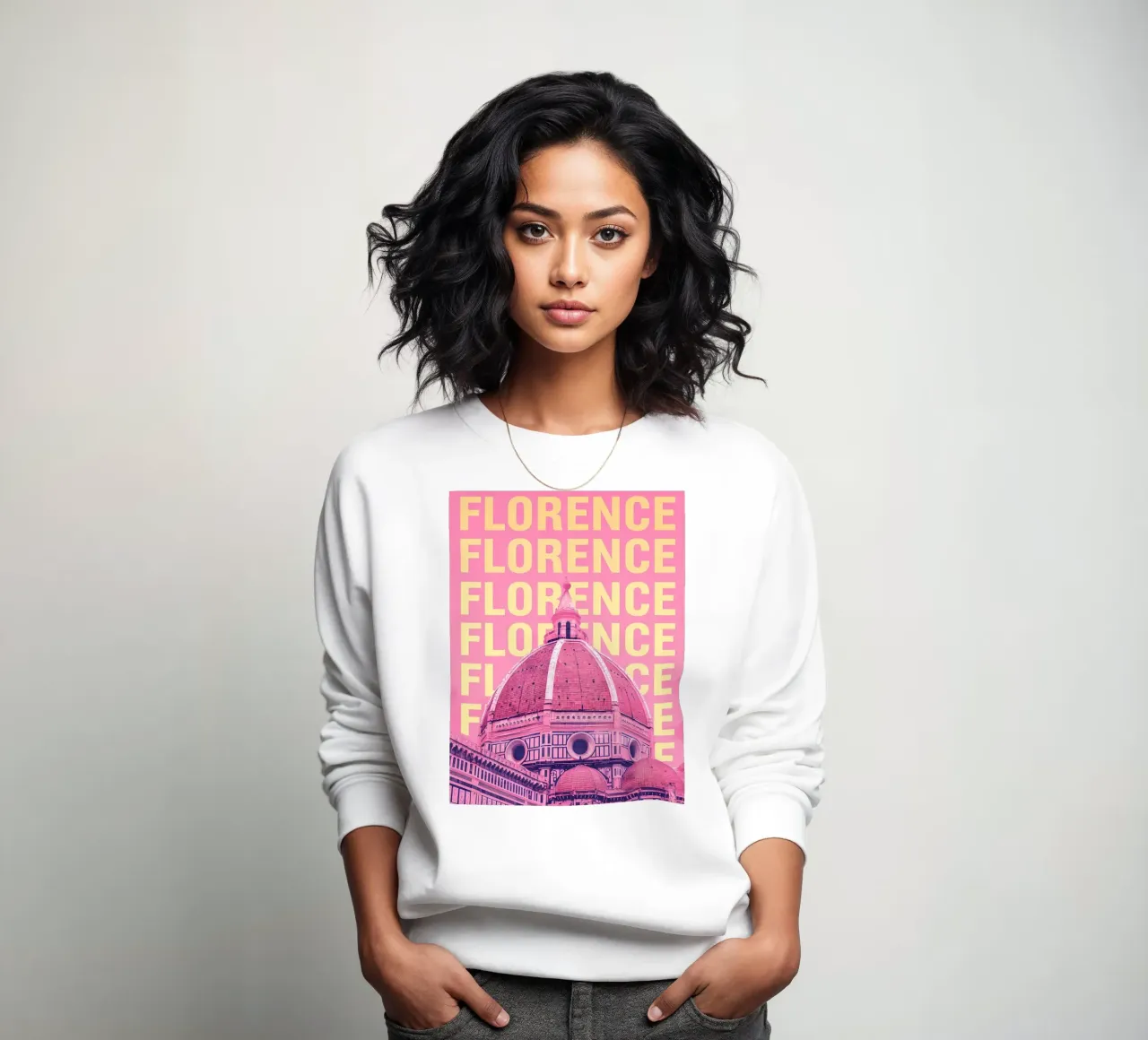 Cattedrale di Firenze Rosa Pop Art felpa da 🥝 KIWI STORE