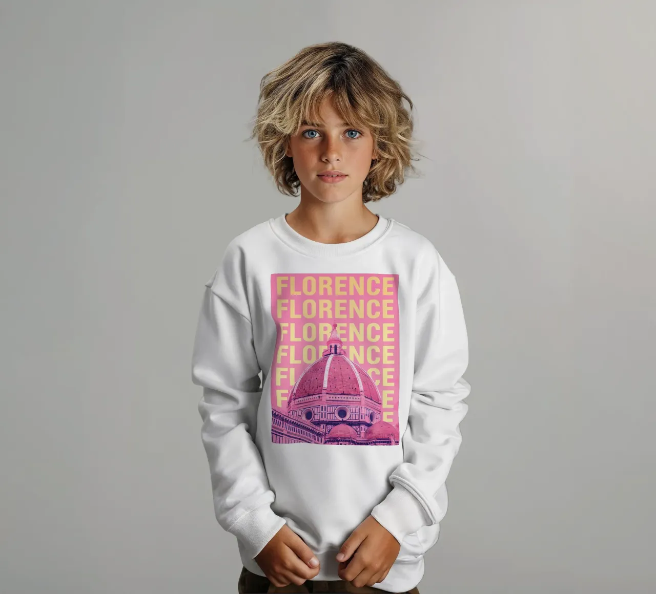 Cattedrale di Firenze Rosa Pop Art felpa bambino da 🥝 KIWI STORE