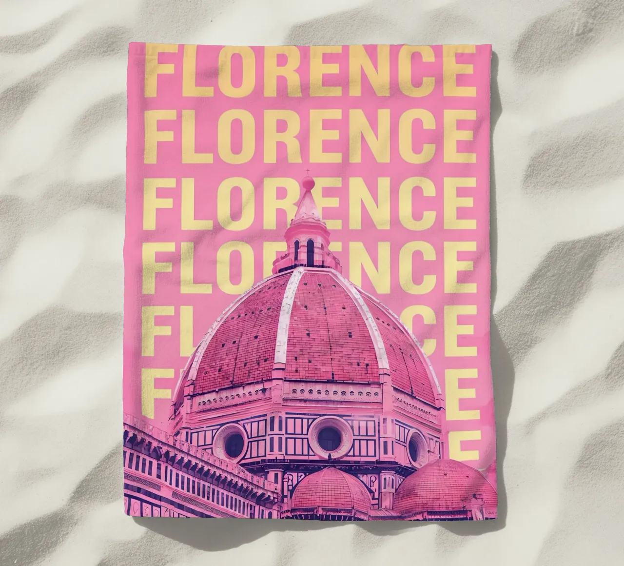 Cattedrale di Firenze Rosa Pop Art telo mare da 🥝 KIWI STORE