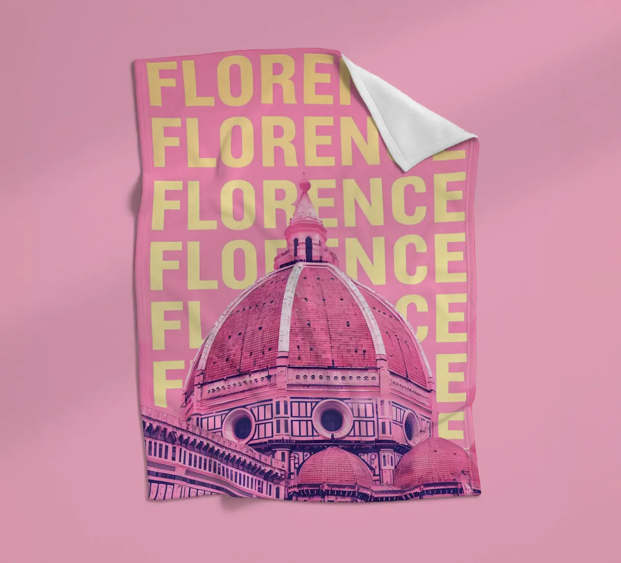 Cattedrale di Firenze Rosa Pop Art coperta in pile da 🥝 KIWI STORE