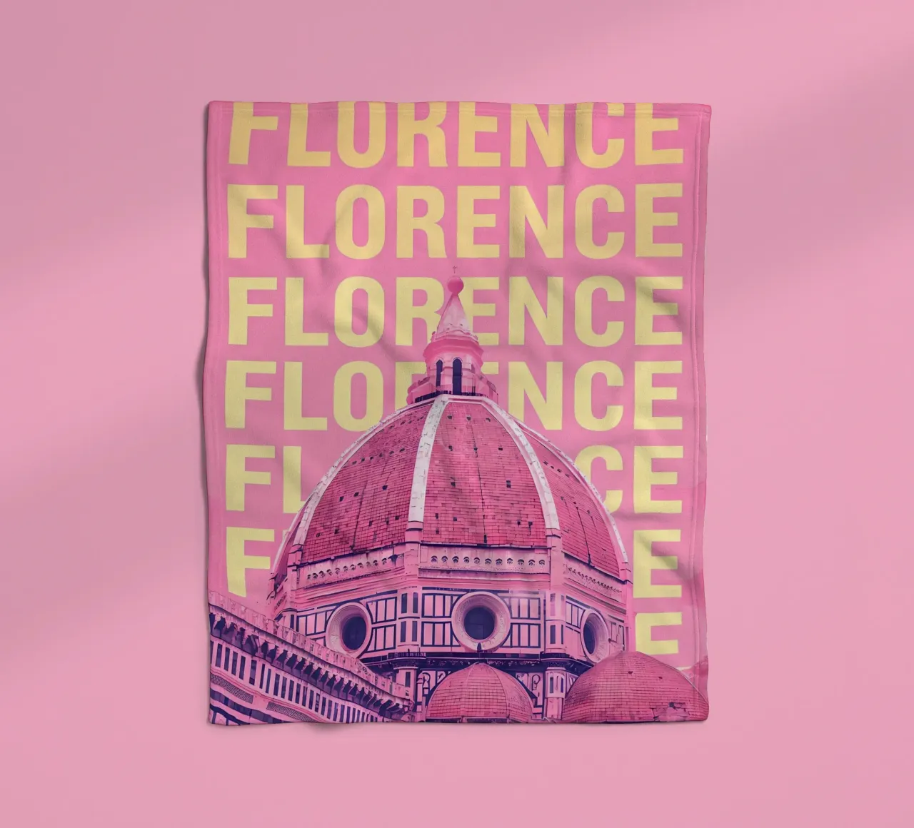 Cattedrale di Firenze Rosa Pop Art coperta in pile da 🥝 KIWI STORE