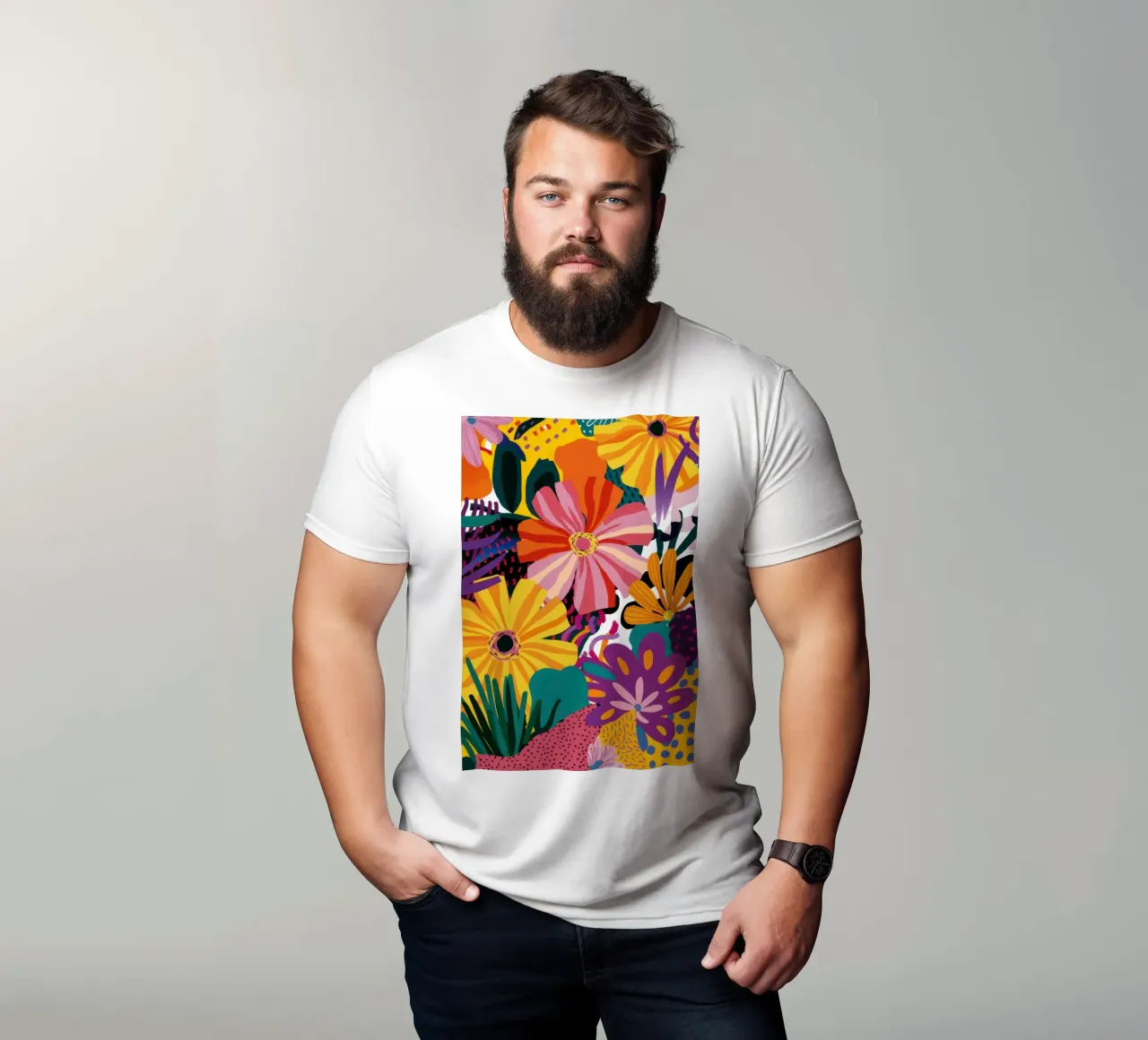 Esplosione di fiori selvatici nel giardino t-shirt da Flock Reverie