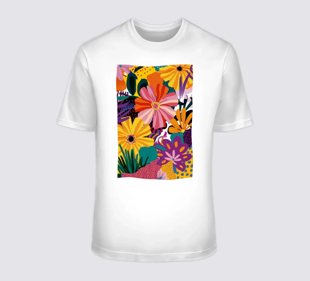 Esplosione di fiori selvatici nel giardino t-shirt da Flock Reverie