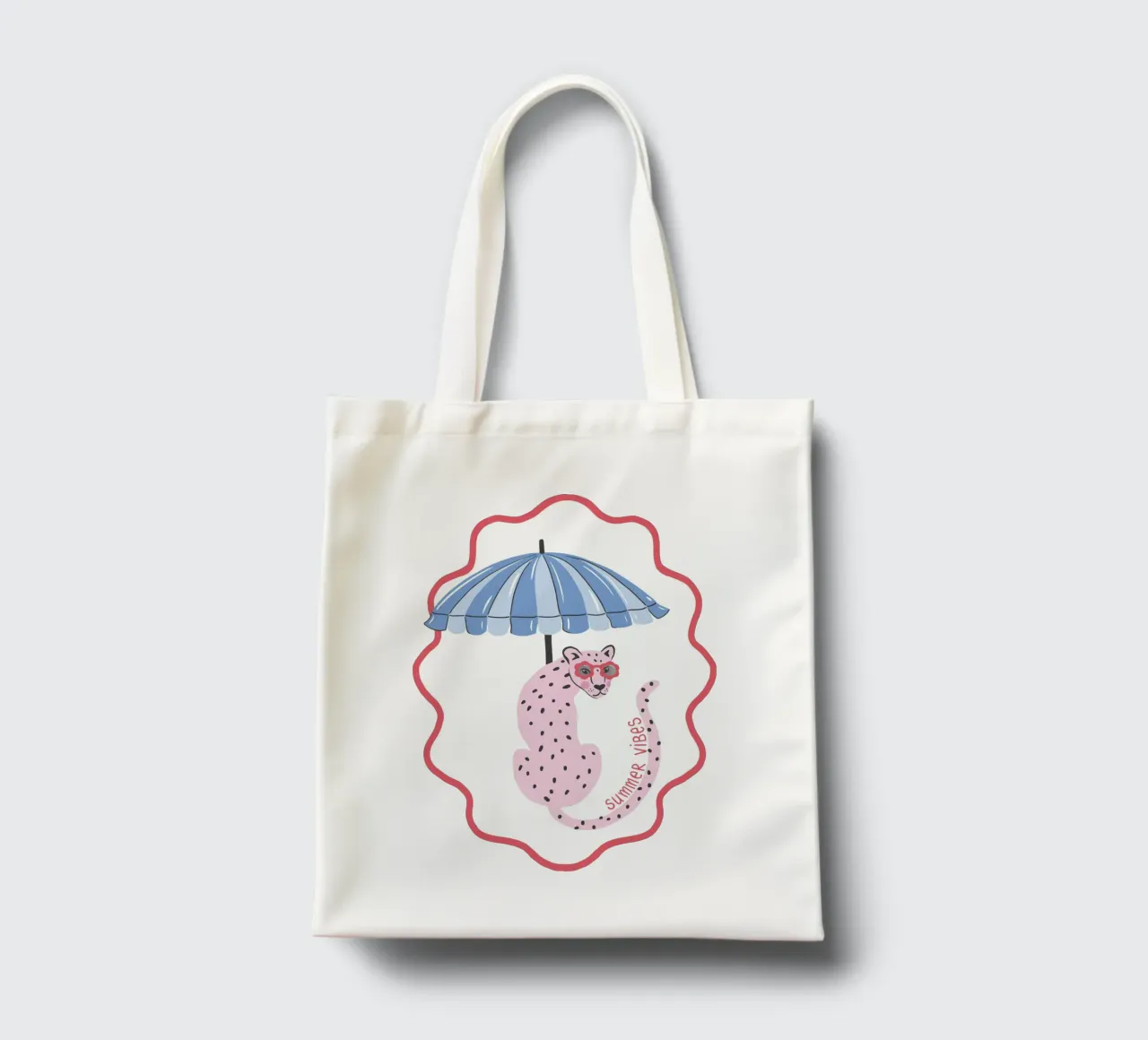 Summer vibes leopard - blue borsa in juta da Vivdesign