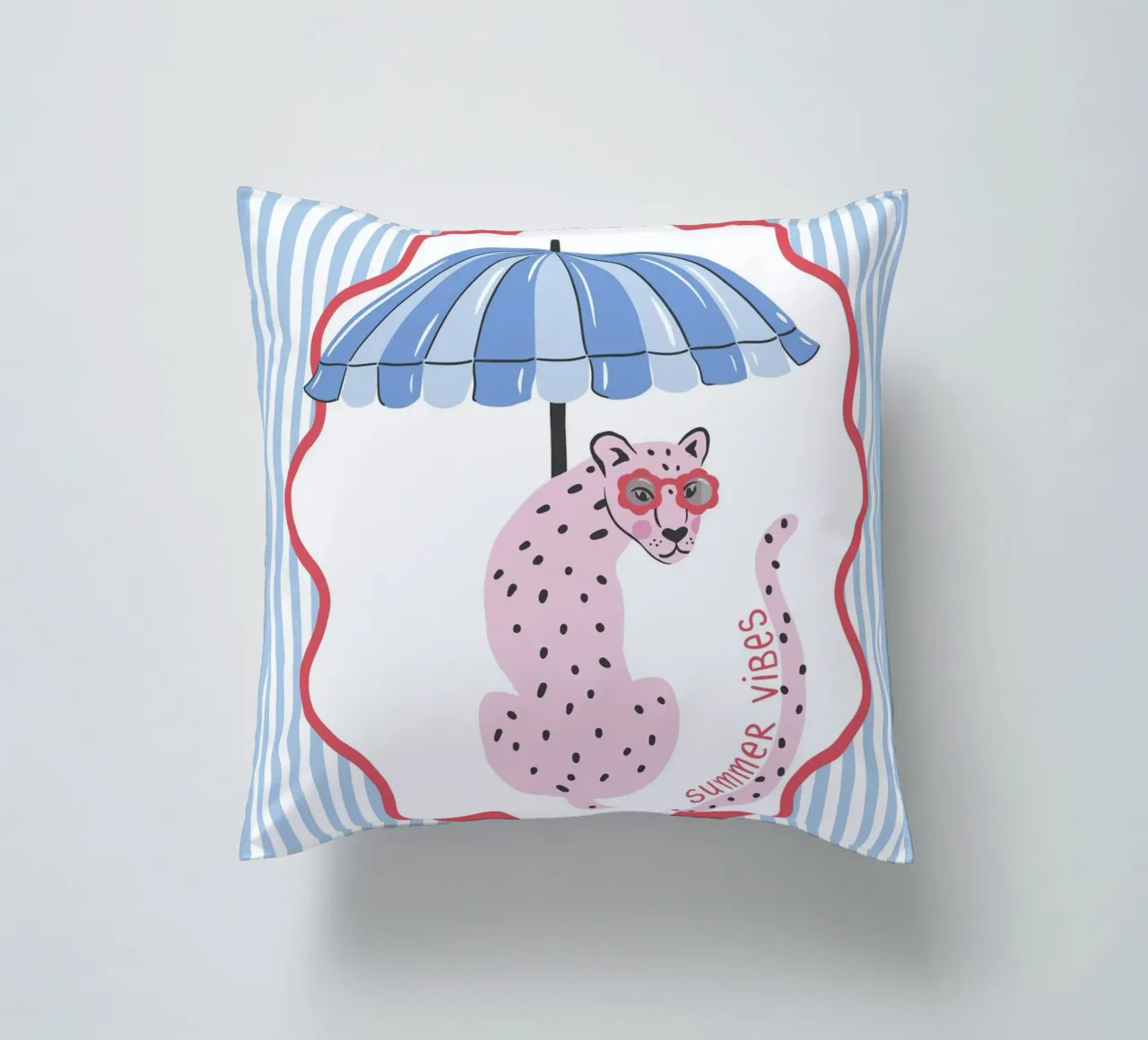 Summer vibes leopard - blue cuscino da Vivdesign