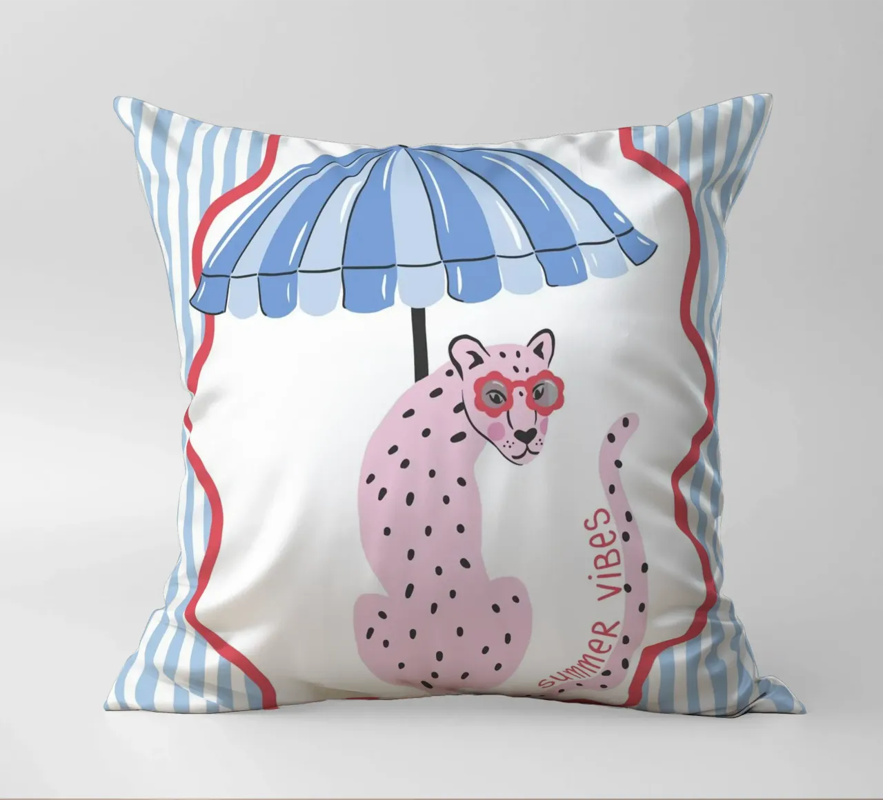 Summer vibes leopard - blue cuscino da Vivdesign