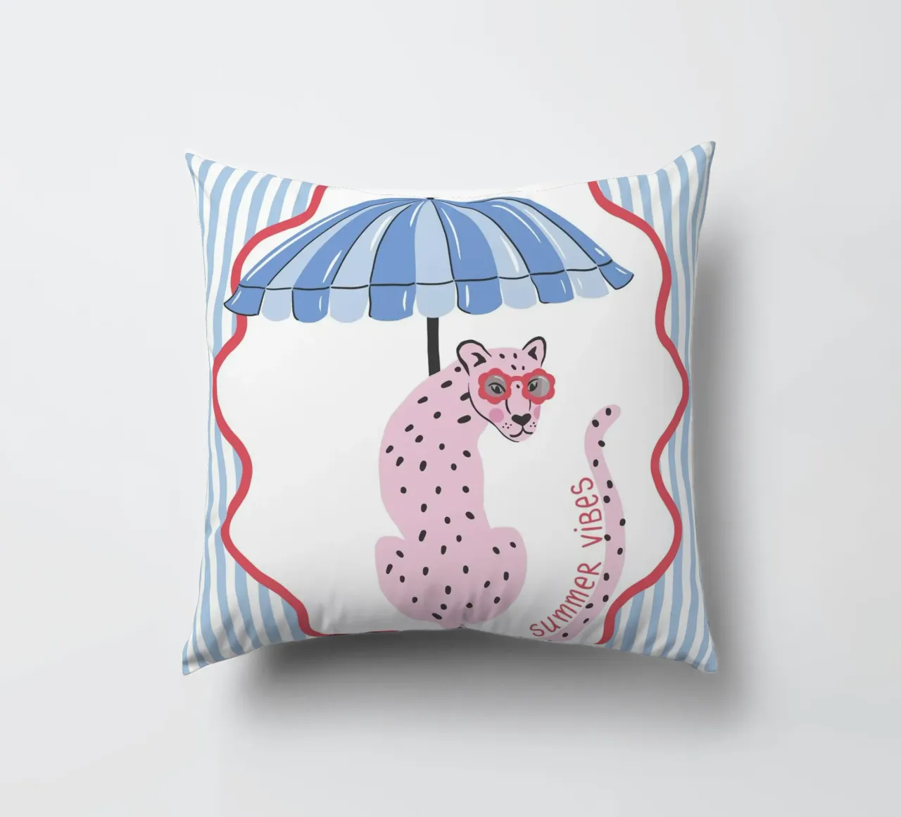 Summer vibes leopard - blue cuscino da Vivdesign