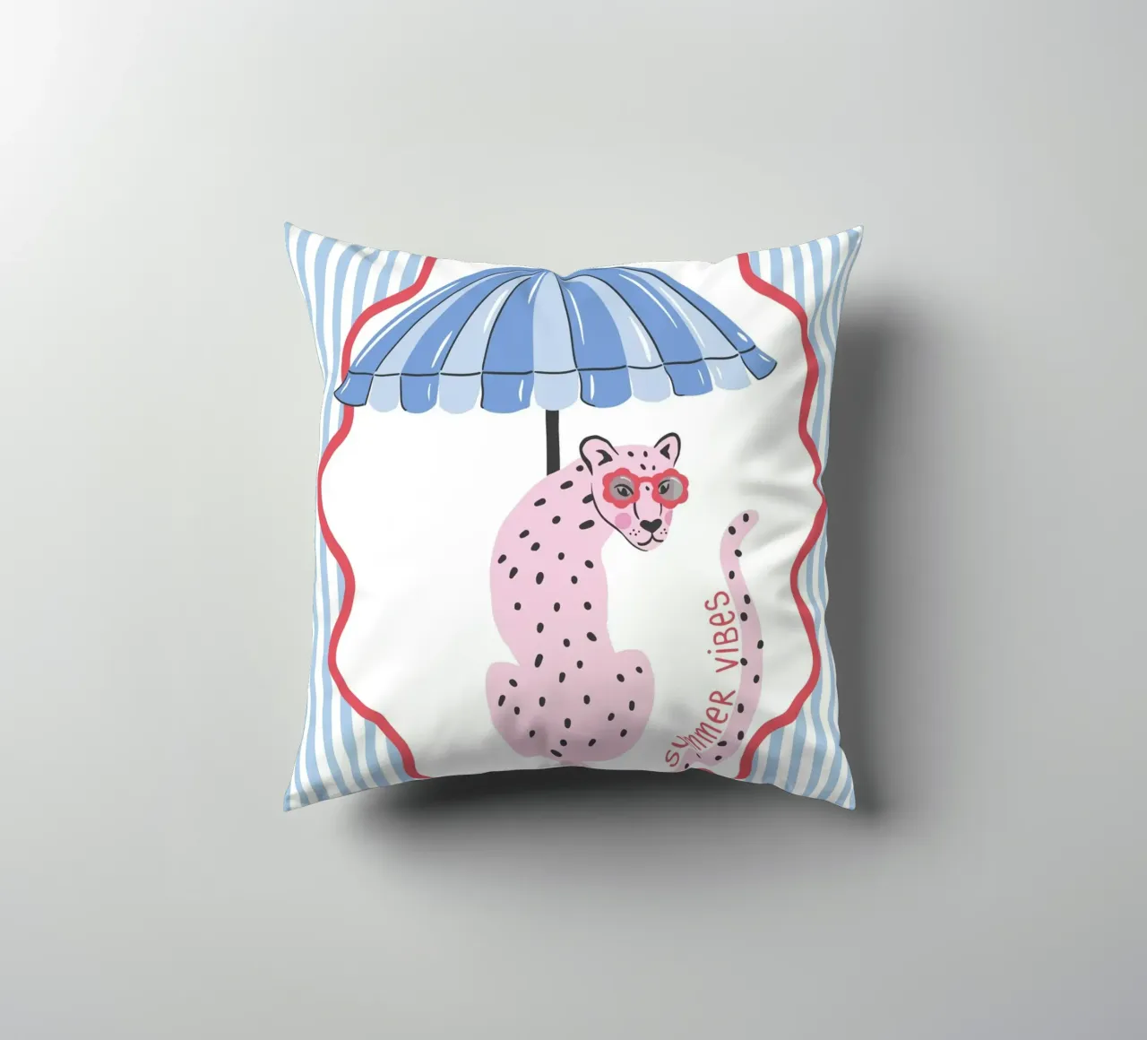 Summer vibes leopard - blue cuscino da Vivdesign