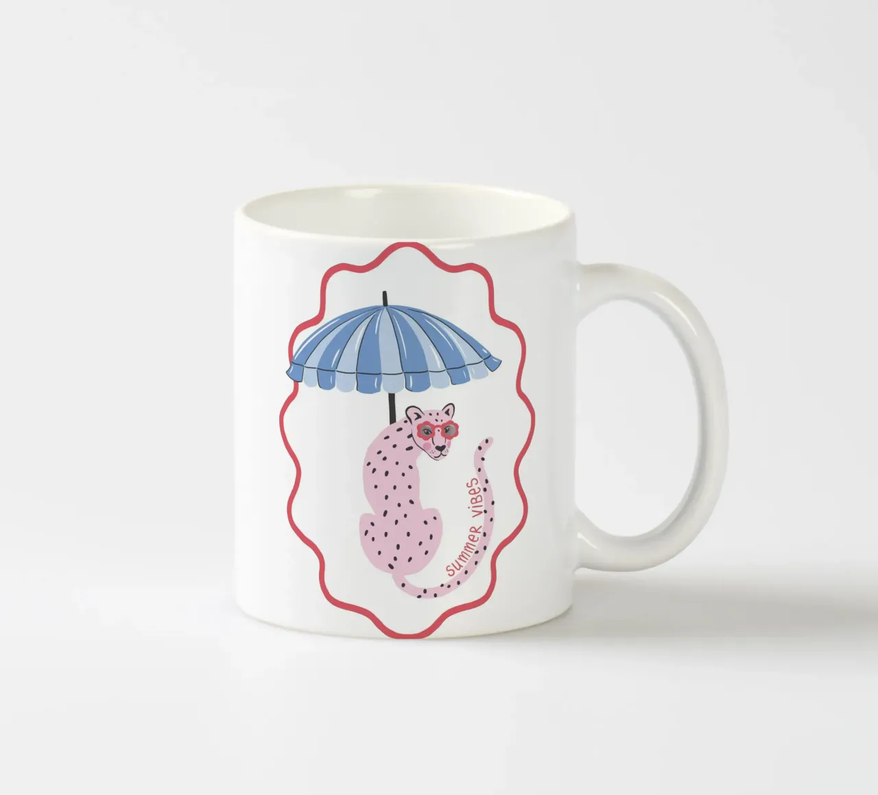 Summer vibes leopard - blue tazza in ceramica da Vivdesign