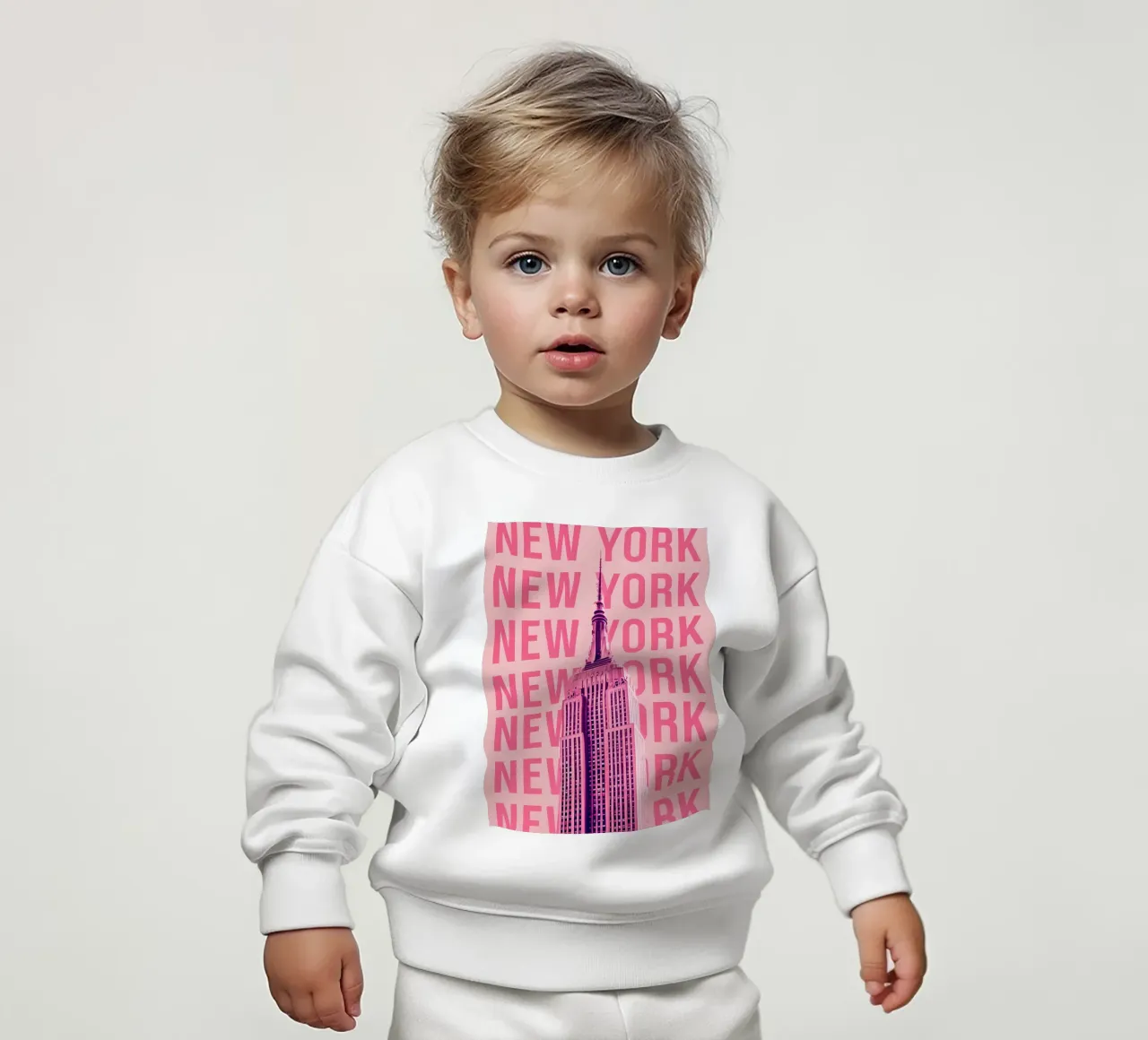 Empire State Building New York Rosa Pop Art felpa neonato da 🥝 KIWI STORE