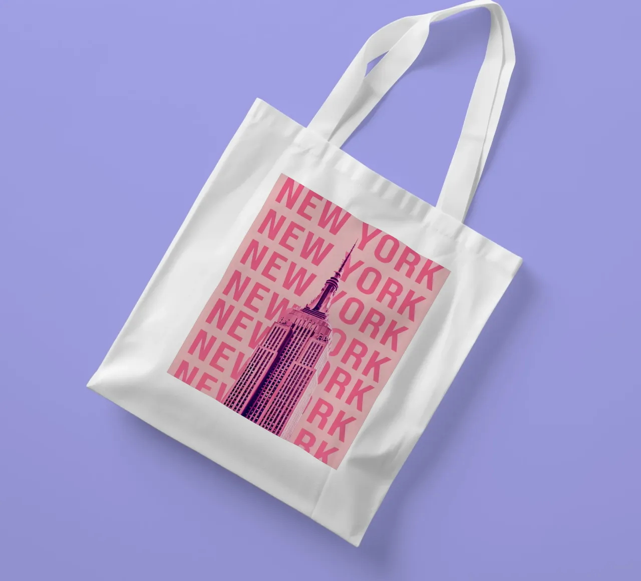 Empire State Building New York Rosa Pop Art borsa in juta da 🥝 KIWI STORE
