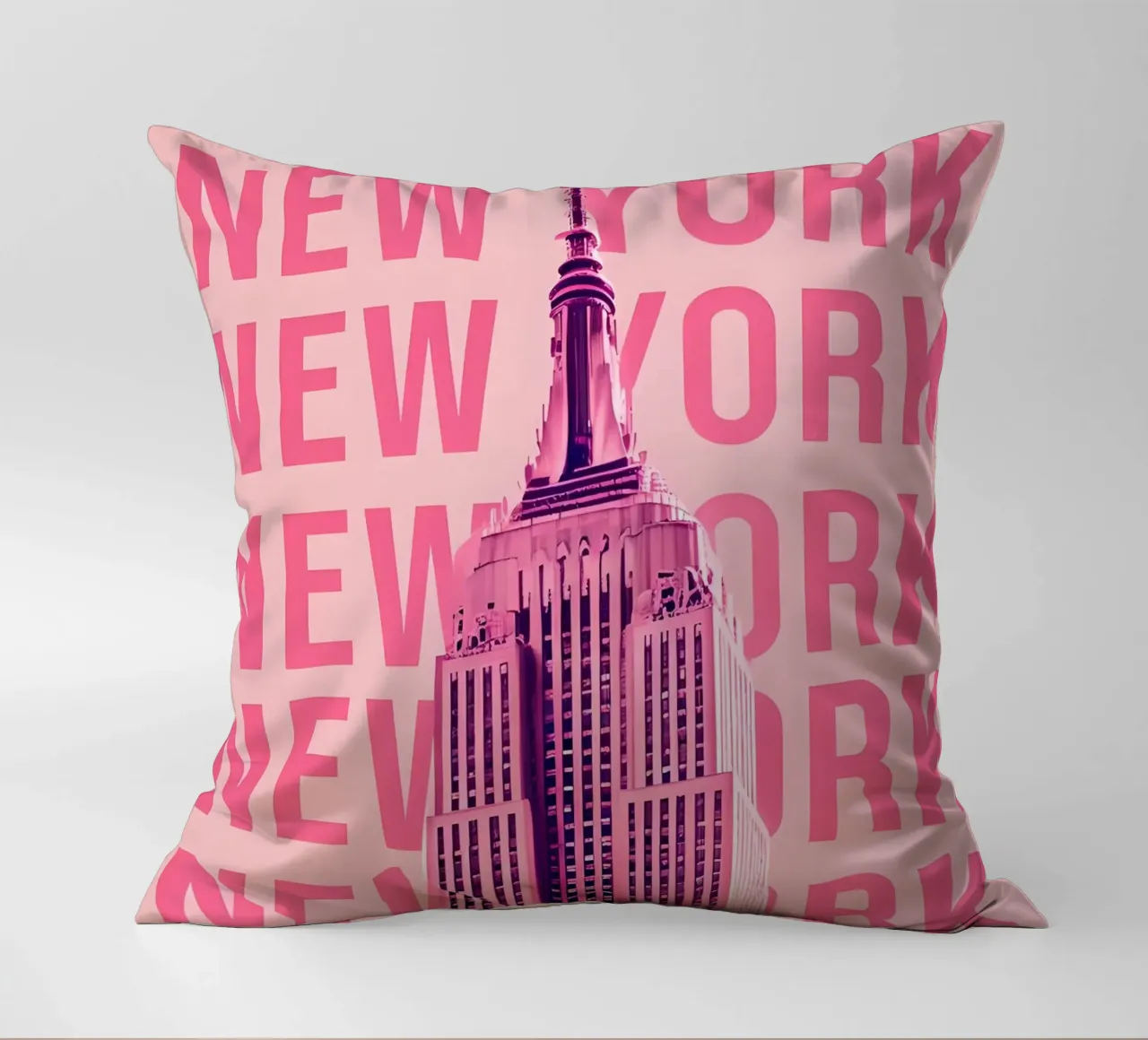 Empire State Building New York Rosa Pop Art cuscino da 🥝 KIWI STORE