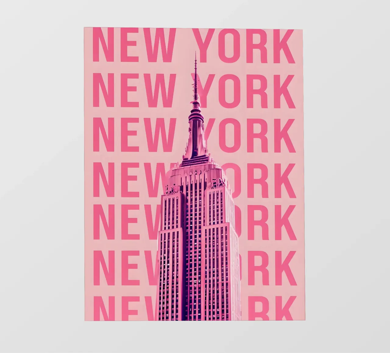 Empire State Building New York Rosa Pop Art telo in pvc da 🥝 KIWI STORE