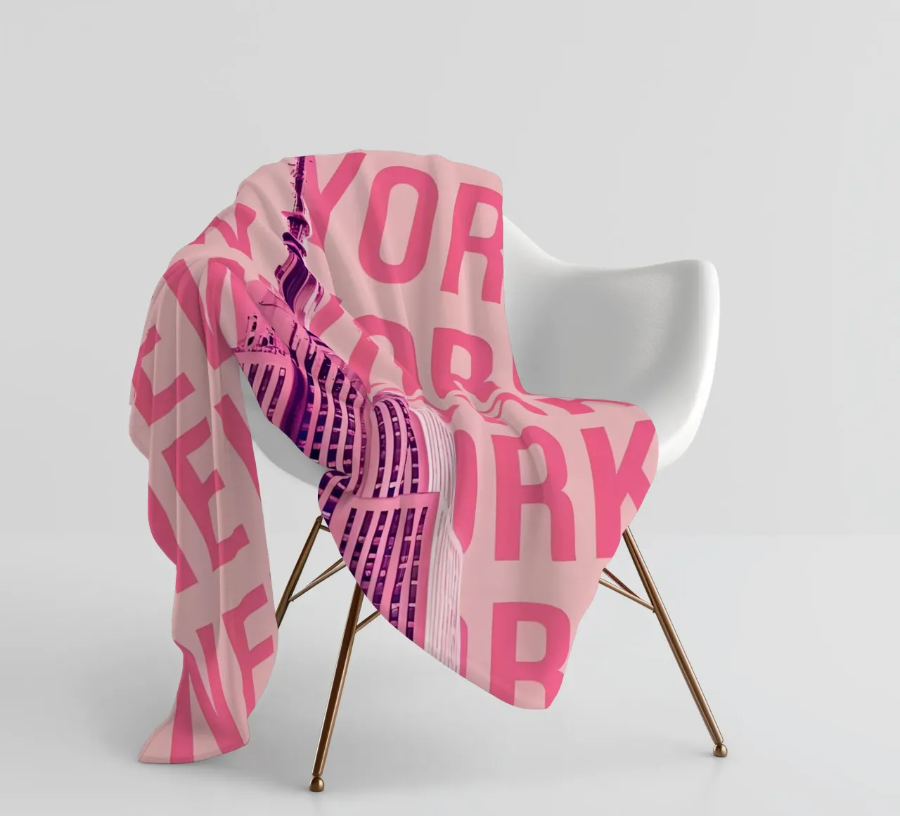 Empire State Building New York Rosa Pop Art coperta in pile da 🥝 KIWI STORE