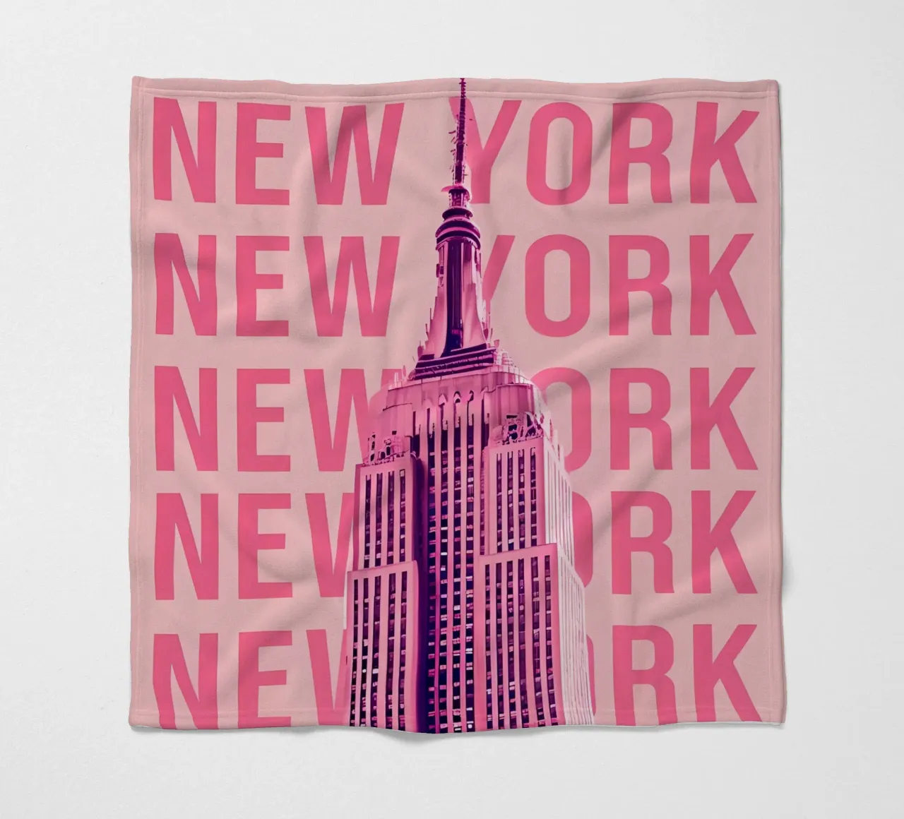 Empire State Building New York Rosa Pop Art coperta in pile da 🥝 KIWI STORE