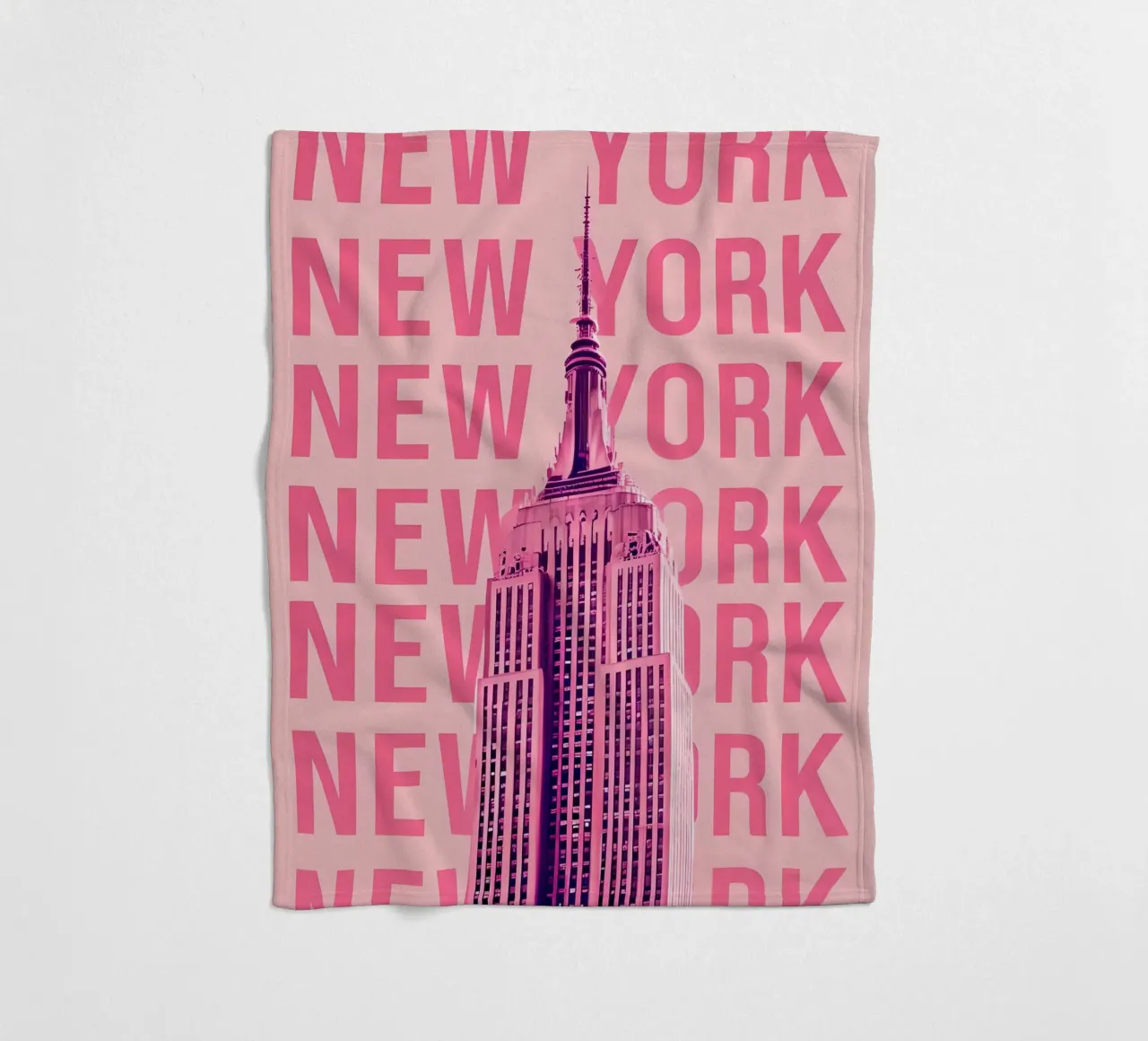 Empire State Building New York Rosa Pop Art coperta in pile da 🥝 KIWI STORE