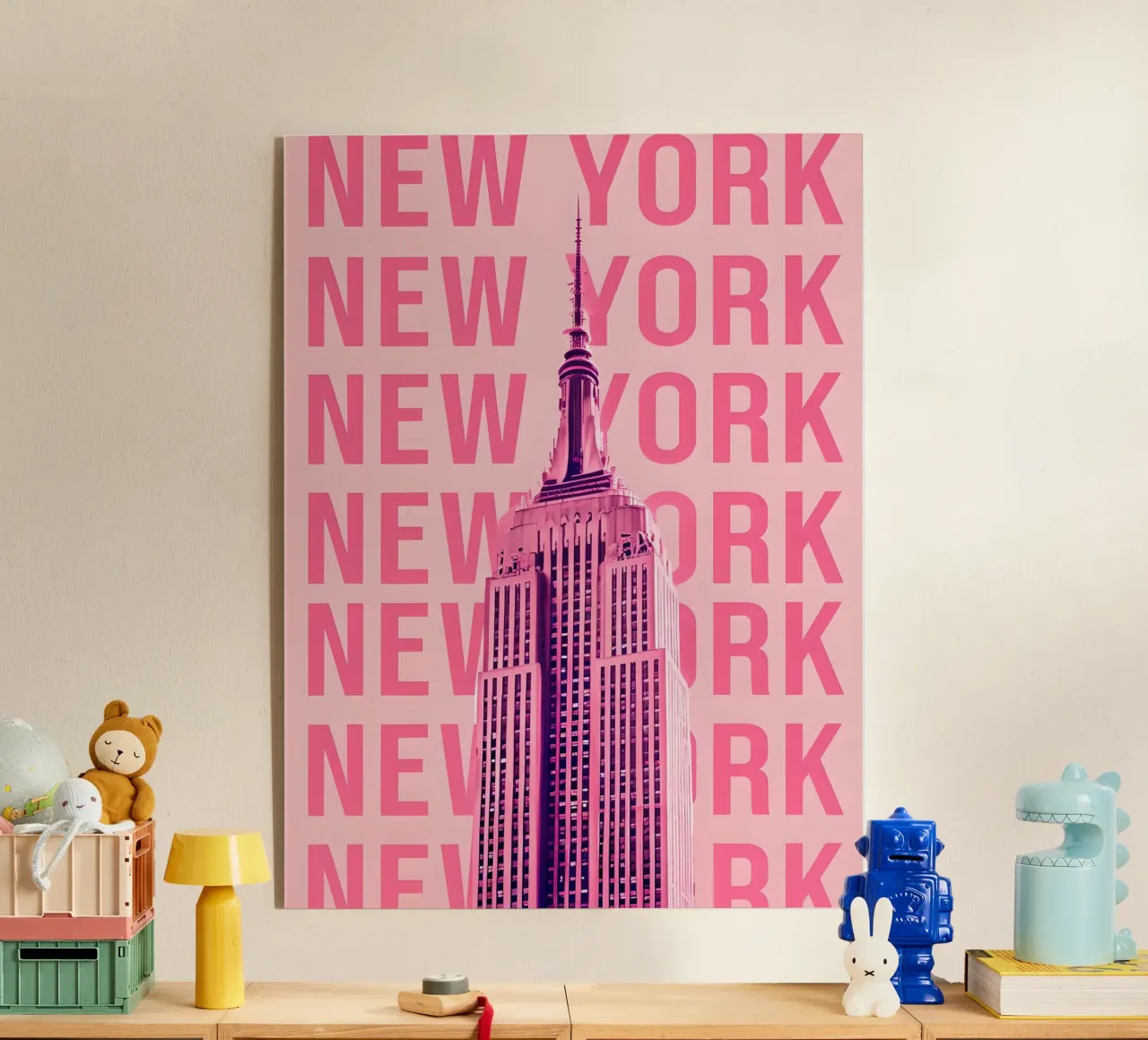 Empire State Building New York Rosa Pop Art plexiglass da 🥝 KIWI STORE