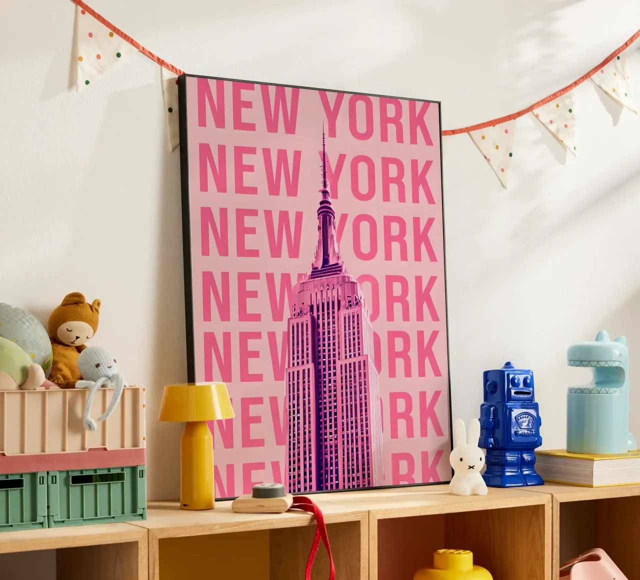 Empire State Building New York Rosa Pop Art alluminio dibond da 🥝 KIWI STORE