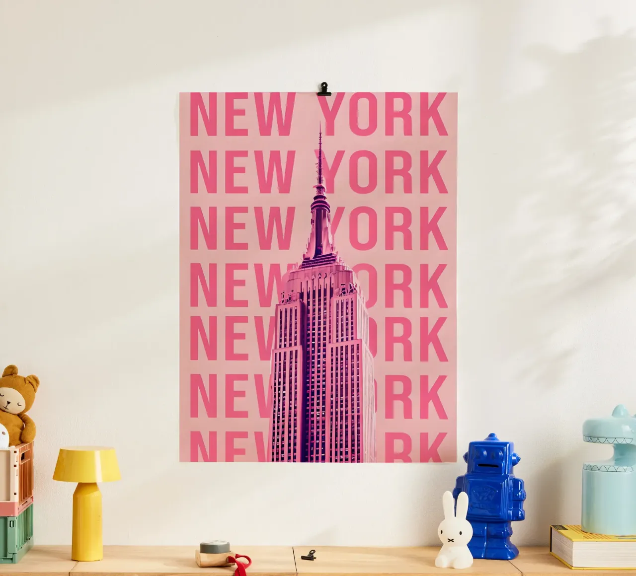 Empire State Building New York Rosa Pop Art carta hahnemühle da 🥝 KIWI STORE