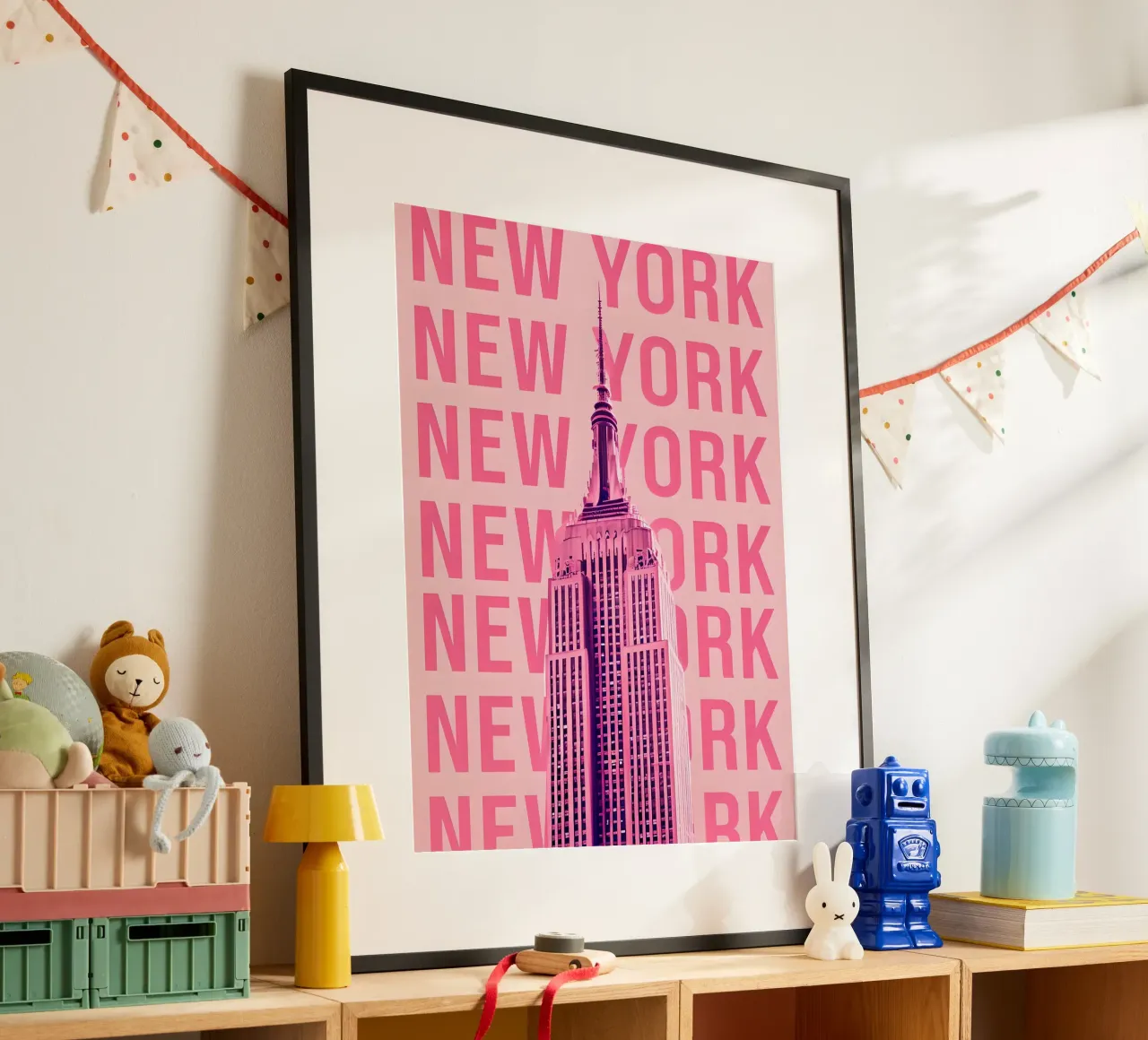 Empire State Building New York Rosa Pop Art carta hahnemühle da 🥝 KIWI STORE
