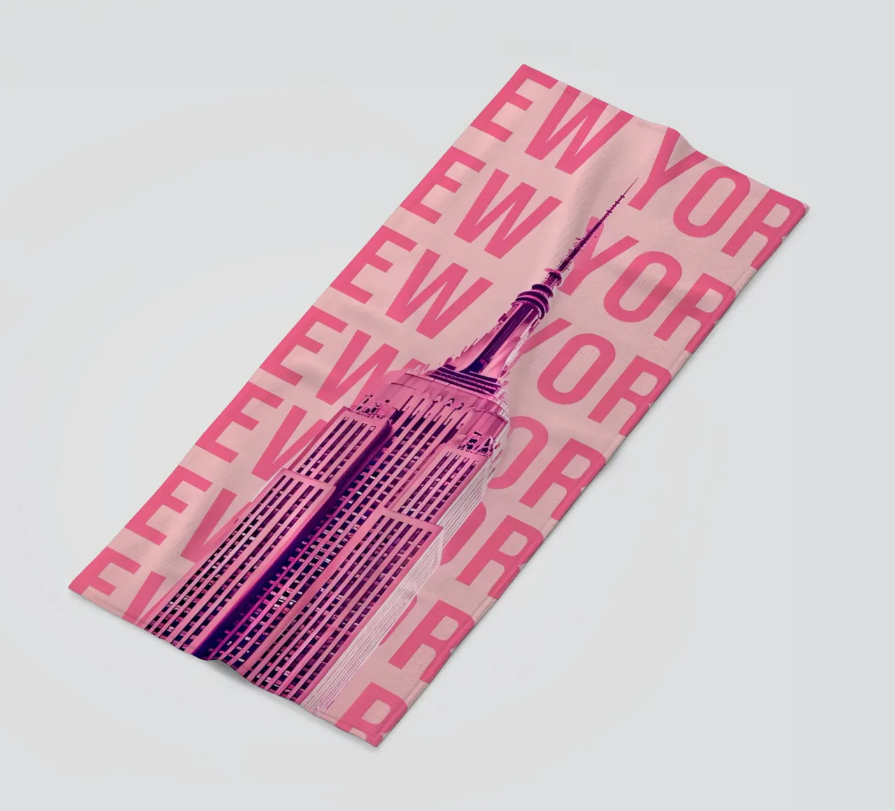 Empire State Building New York Rosa Pop Art telo mare da 🥝 KIWI STORE