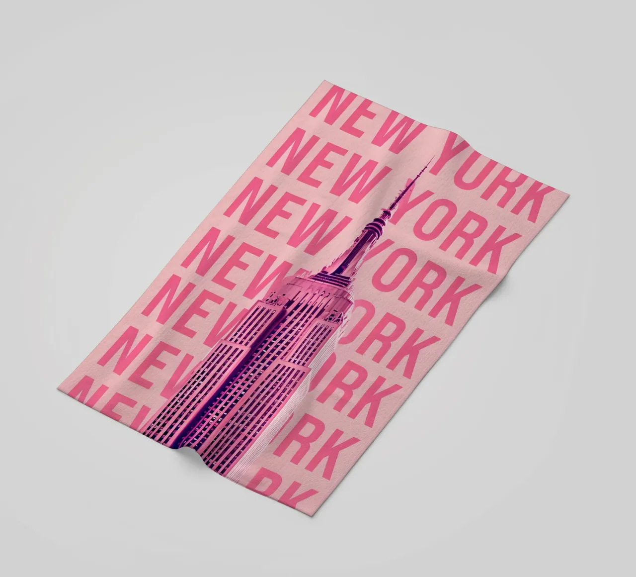 Empire State Building New York Rosa Pop Art telo mare da 🥝 KIWI STORE