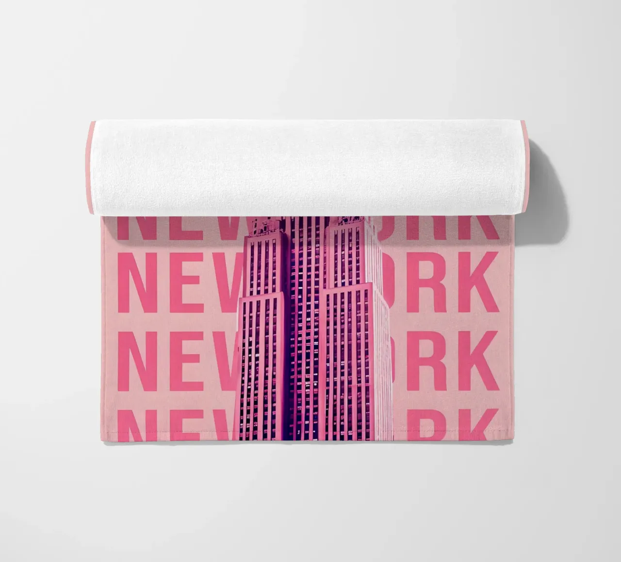 Empire State Building New York Rosa Pop Art telo mare da 🥝 KIWI STORE
