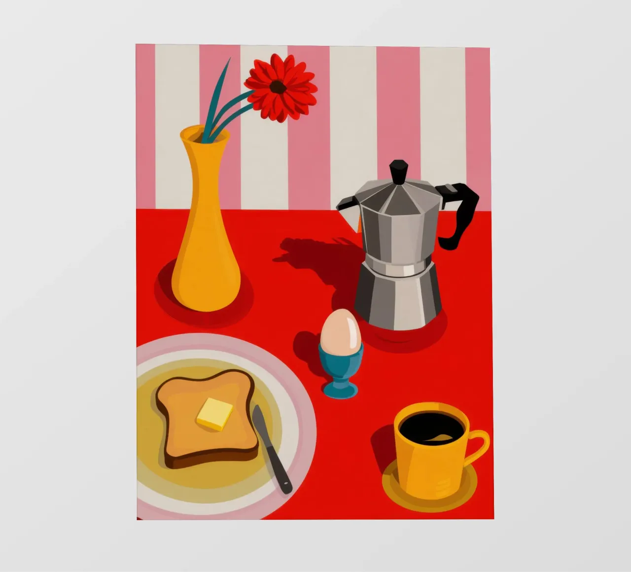 Checkered Morning Coffee photo wallpaper by Flock Reverie
