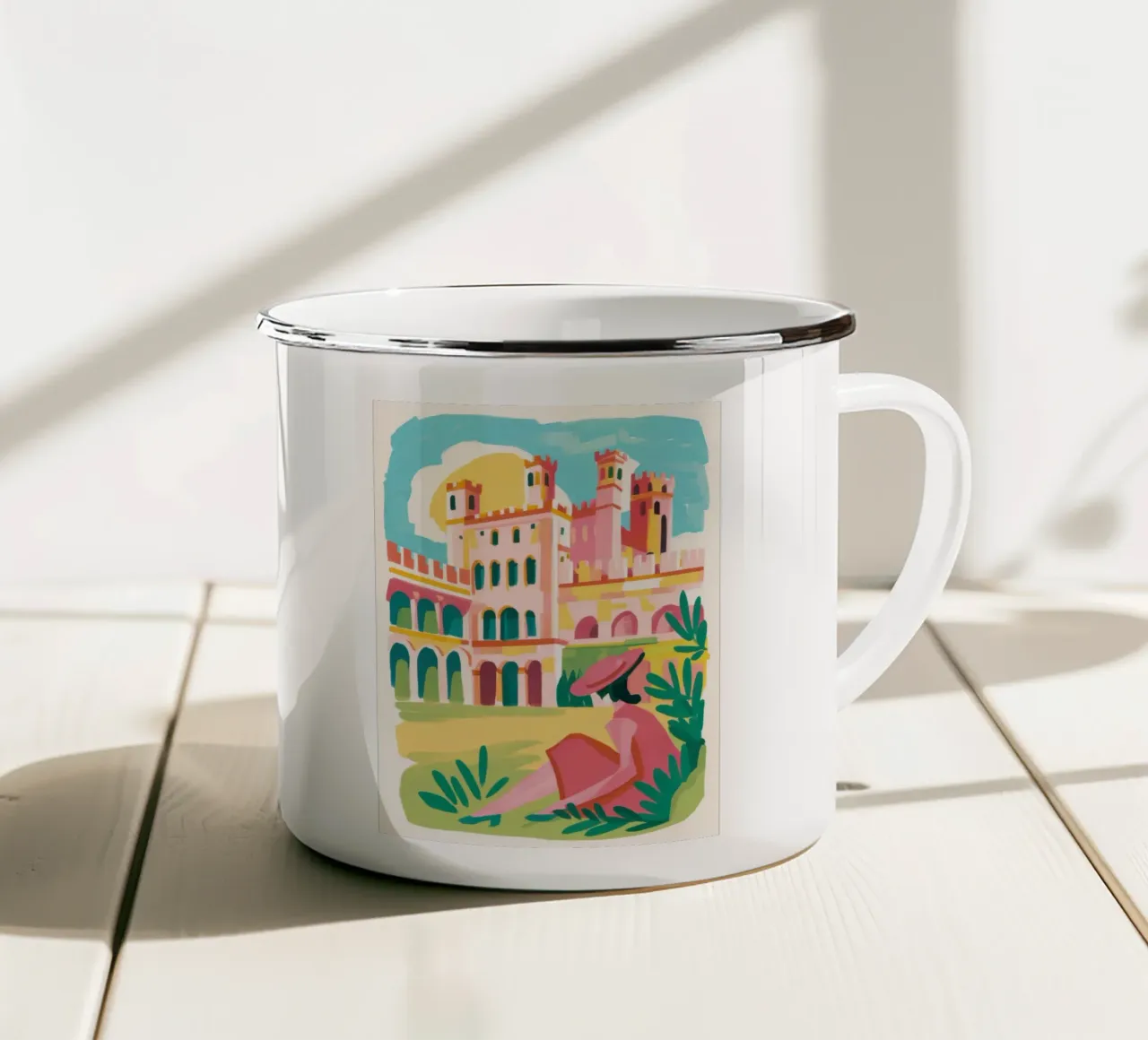 Colosseo in fiore tazza in smalto da Flock Reverie