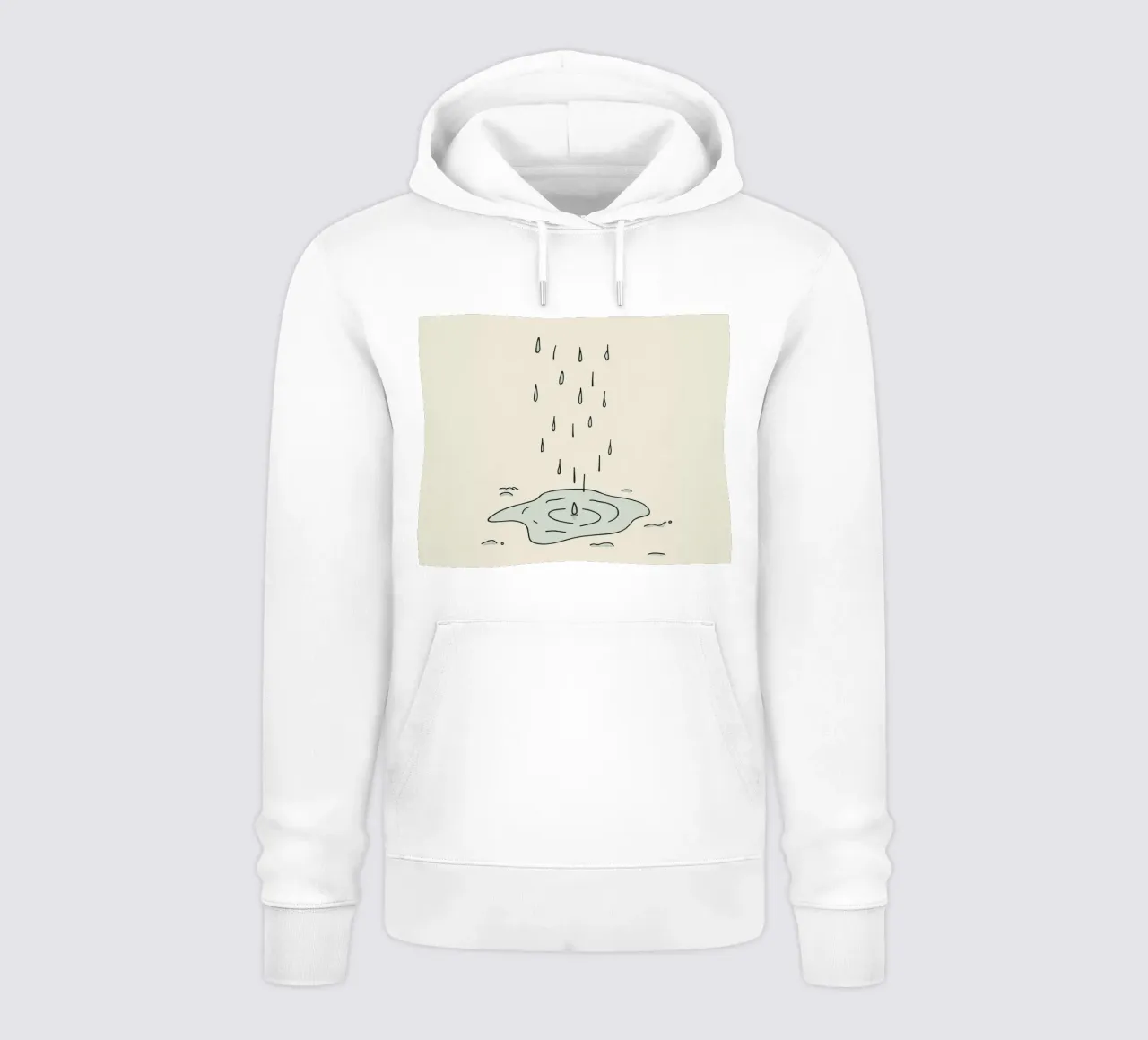Gocce di acqua piovana che creano increspature in una piccola pozzanghera felpa con cappuccio da DesignDoodle