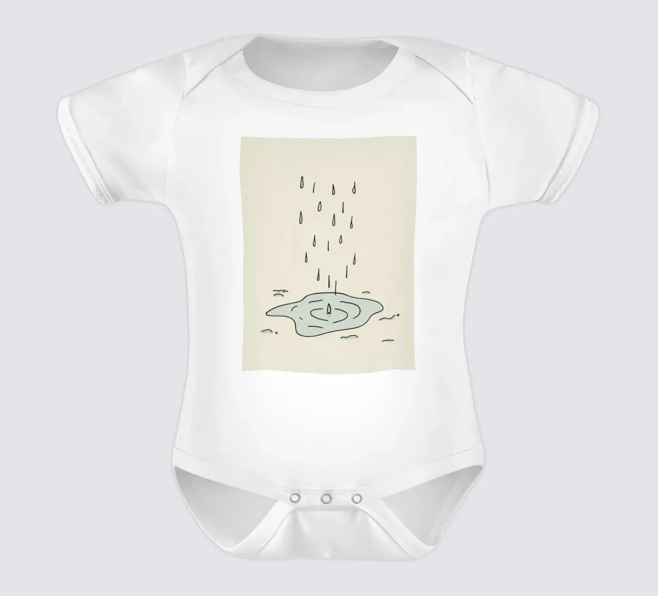 Gocce di acqua piovana che creano increspature in una piccola pozzanghera body neonato maniche corte da DesignDoodle