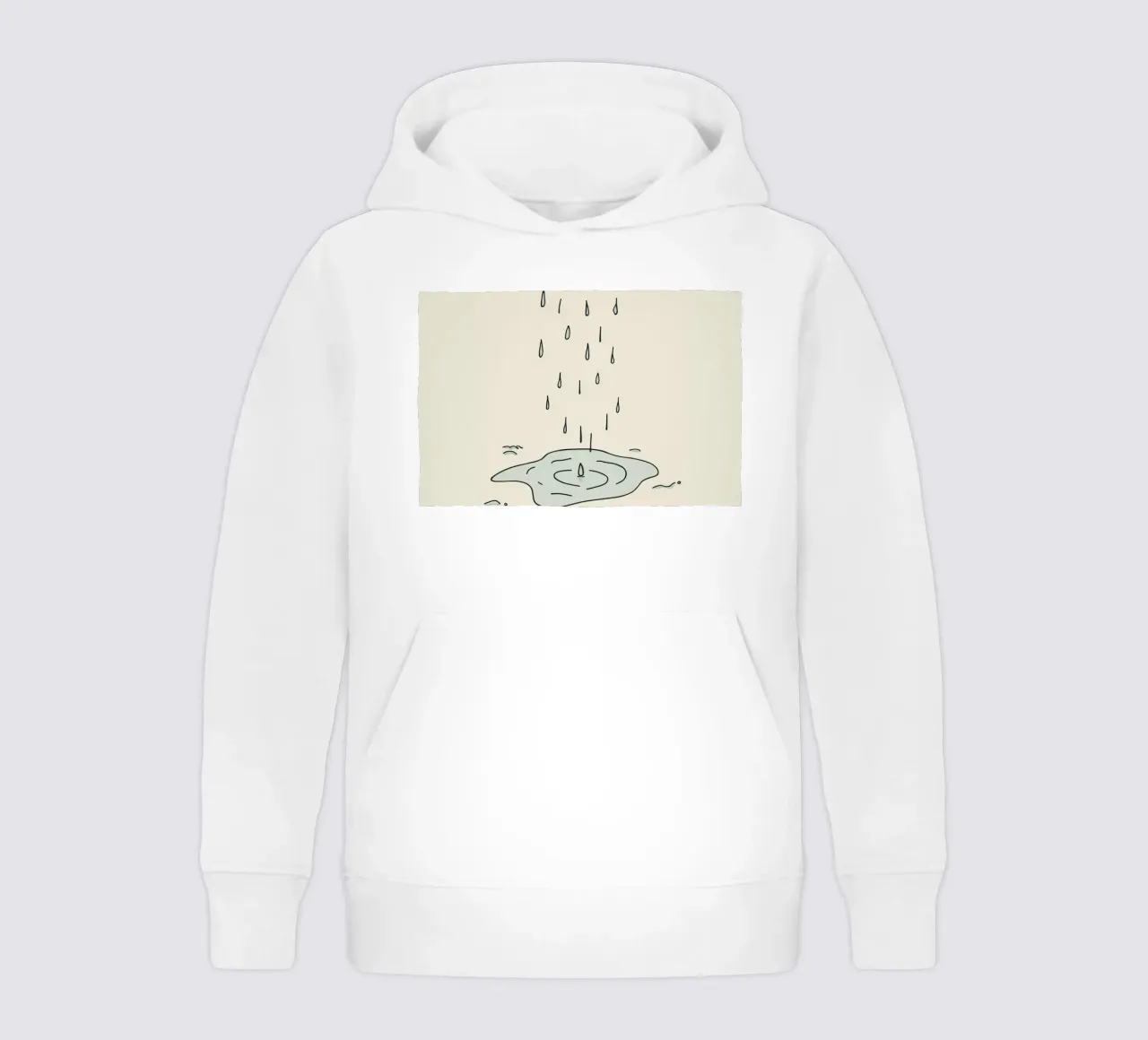 Gocce di acqua piovana che creano increspature in una piccola pozzanghera felpa bambino con cappuccio da DesignDoodle