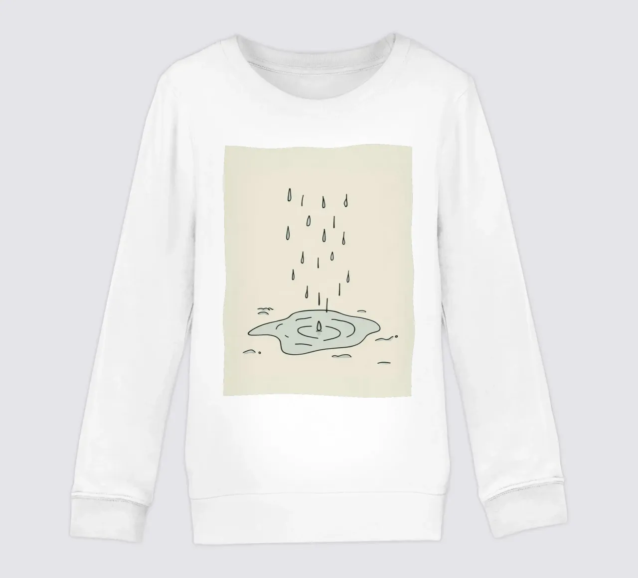 Gocce di acqua piovana che creano increspature in una piccola pozzanghera felpa bambino da DesignDoodle