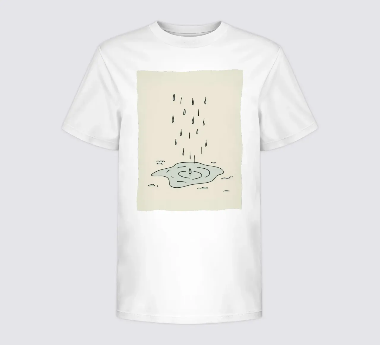 Gocce di acqua piovana che creano increspature in una piccola pozzanghera t-shirt bambini da DesignDoodle