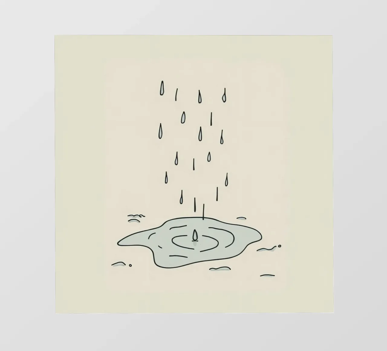 Gocce di acqua piovana che creano increspature in una piccola pozzanghera pellicola backlit da DesignDoodle