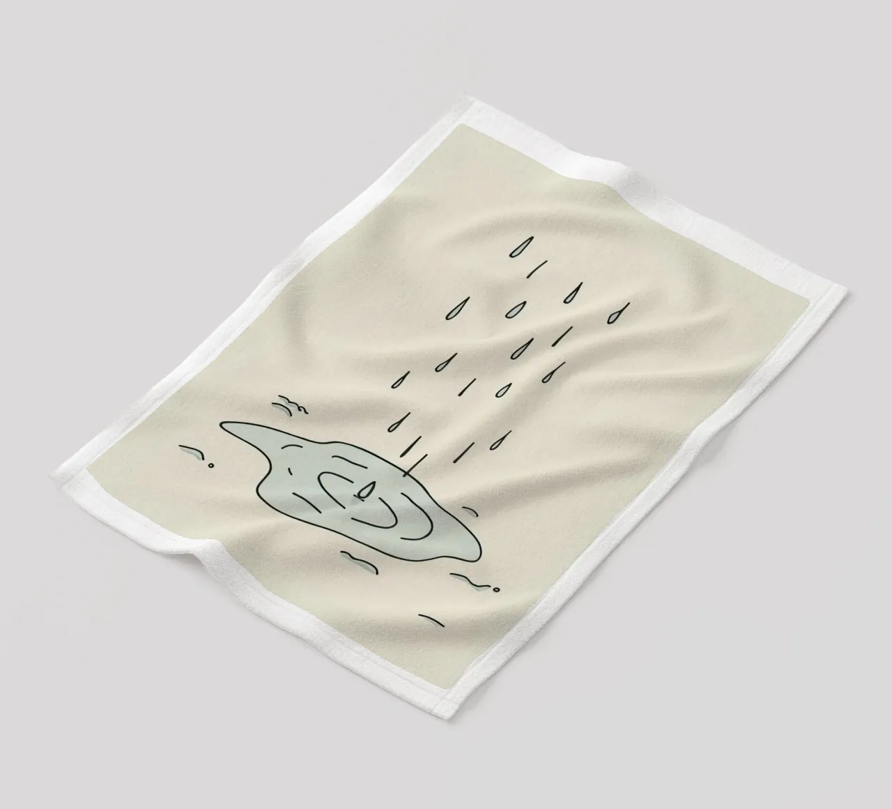 Gocce di acqua piovana che creano increspature in una piccola pozzanghera coperta in pile da DesignDoodle