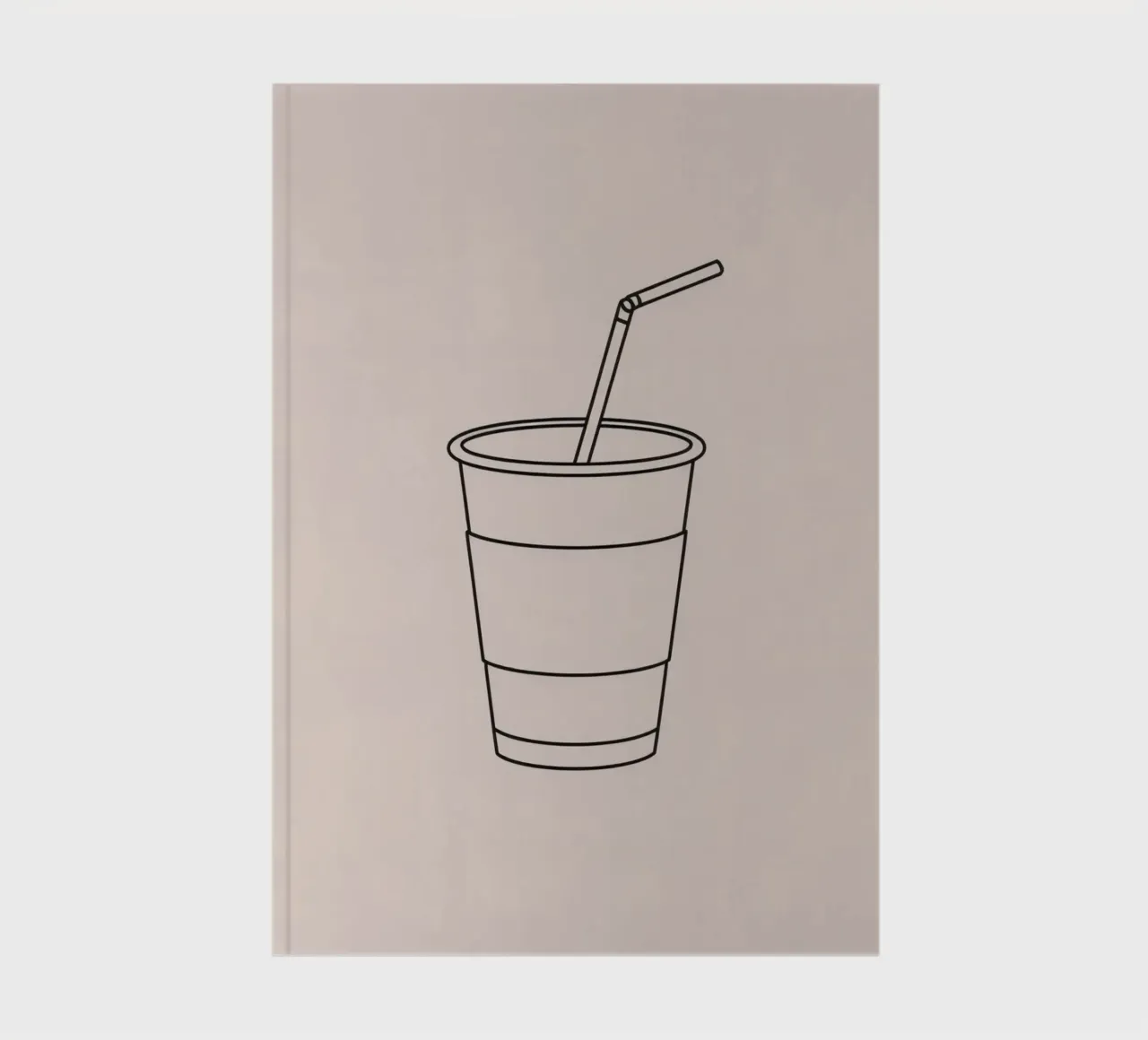 Illustration d'un gobelet jetable avec une paille carnet de notes de DesignDoodle