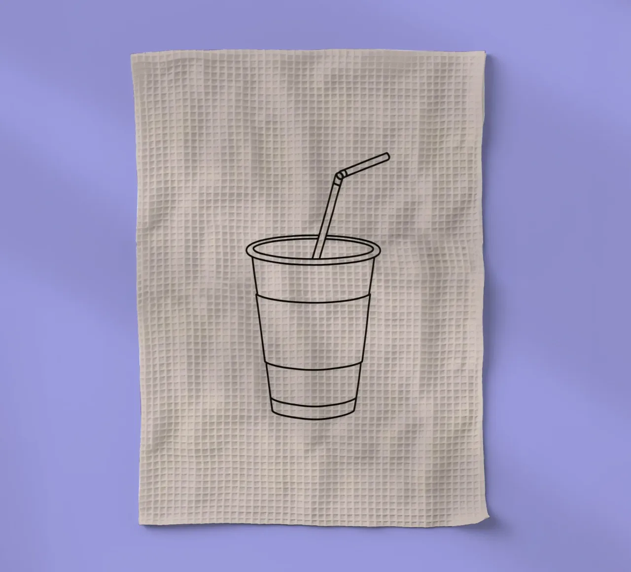 Illustrazione di una tazza monouso con cannuccia canovaccio da cucina da DesignDoodle