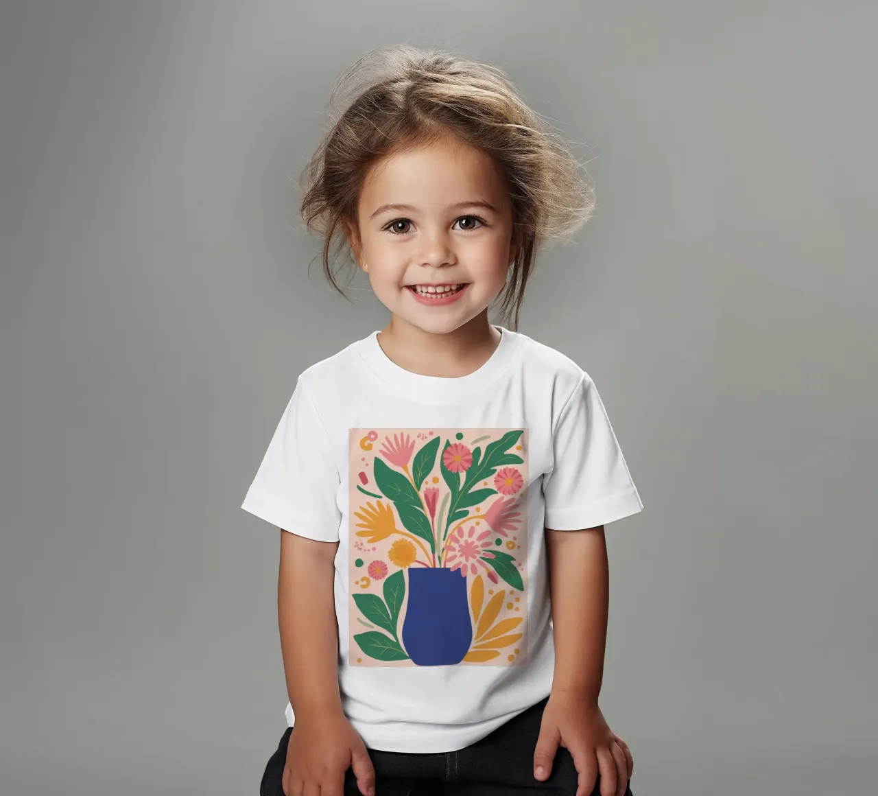 Bouquet floreale Folk Art t-shirt bambini da Flock Reverie