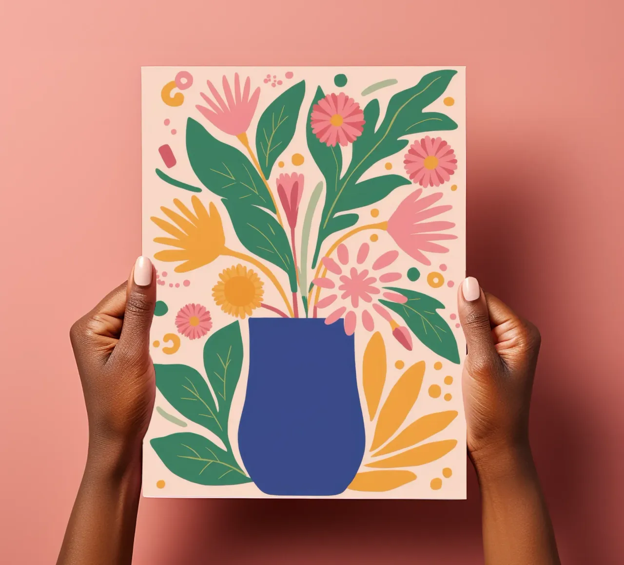 Bouquet floreale Folk Art foglio adesivo da Flock Reverie