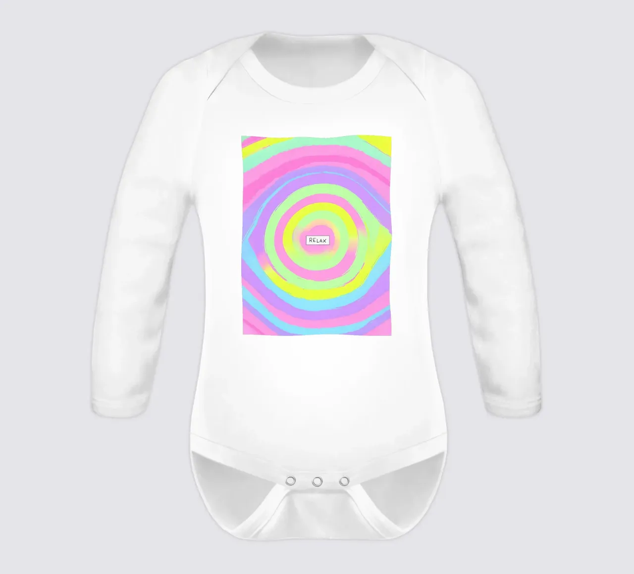Relax Pastel Abstract long-sleeve baby romper by 🥝 KIWI STORE