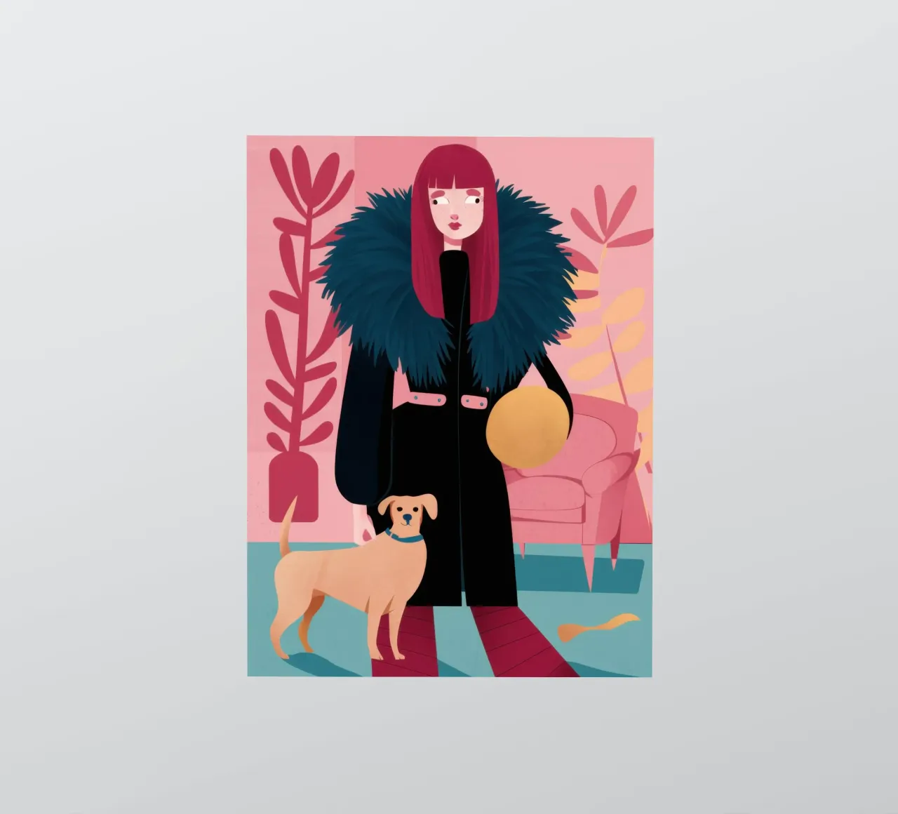 Chic con un cane da compagnia adesivo da Flock Reverie