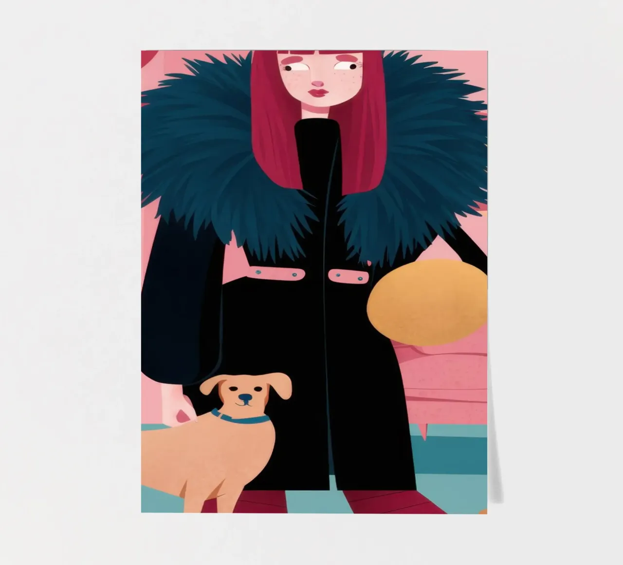 Chic mit Schoßhund Stickerbogen von Flock Reverie