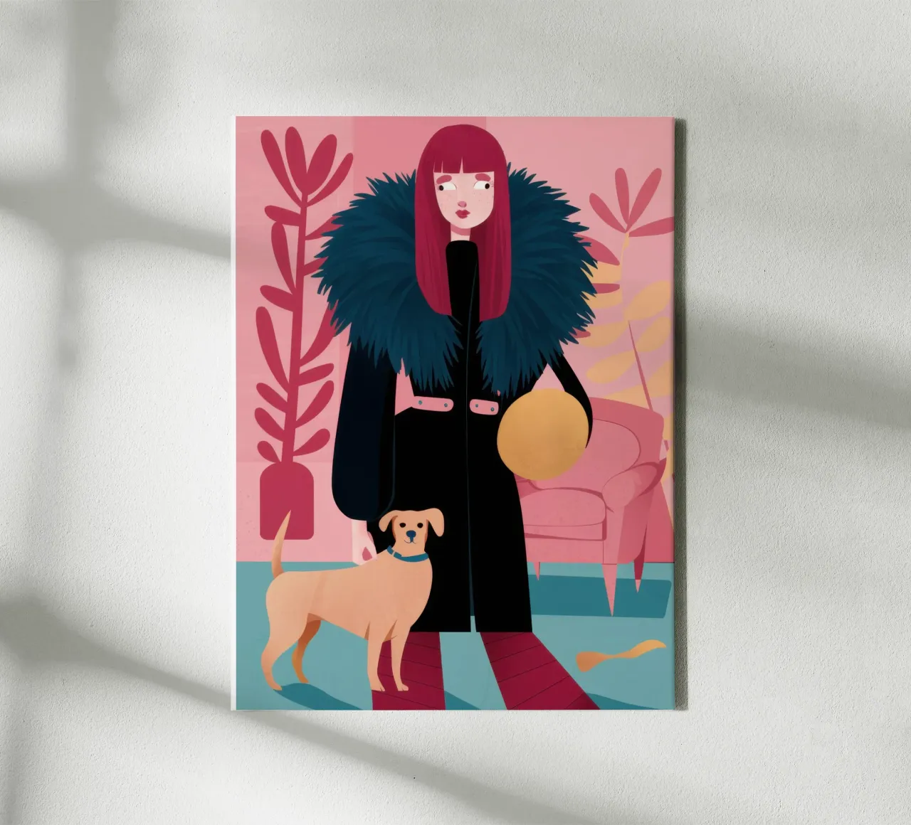 Chic with a Lap Dog canvas by Flock Reverie