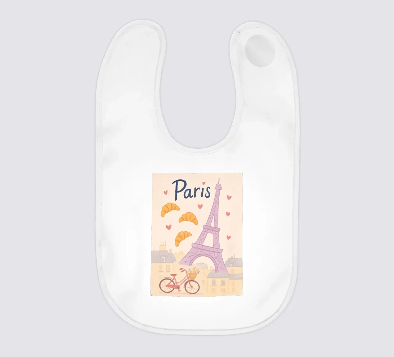 Illustrazione di Parigi con Torre Eiffel e bicicletta bavaglino da 🥝 KIWI STORE