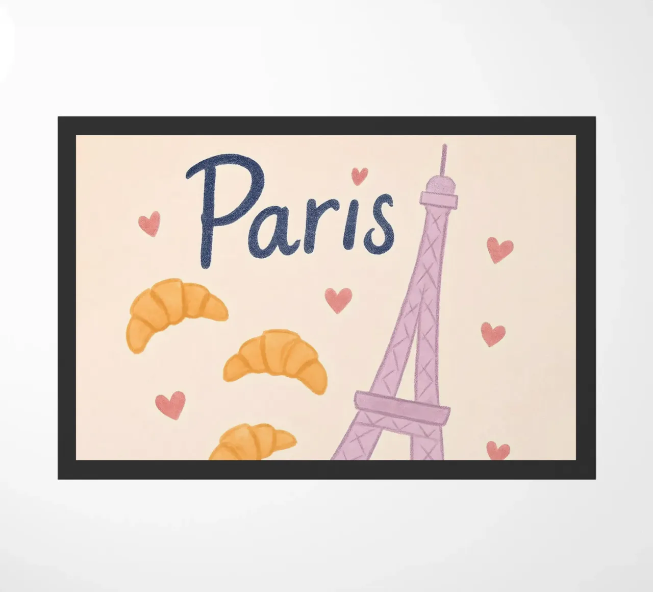 Illustrazione di Parigi con Torre Eiffel e bicicletta zerbino da 🥝 KIWI STORE